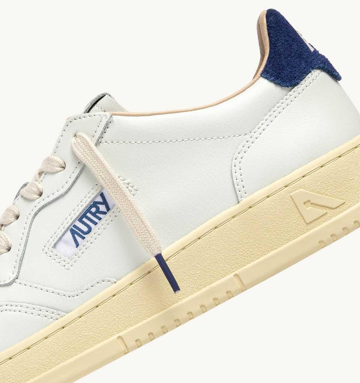 Man MEDALIST LOW SNEAKERS IN WHITE LEATHER AND BLUE DEPTHS SUEDE
