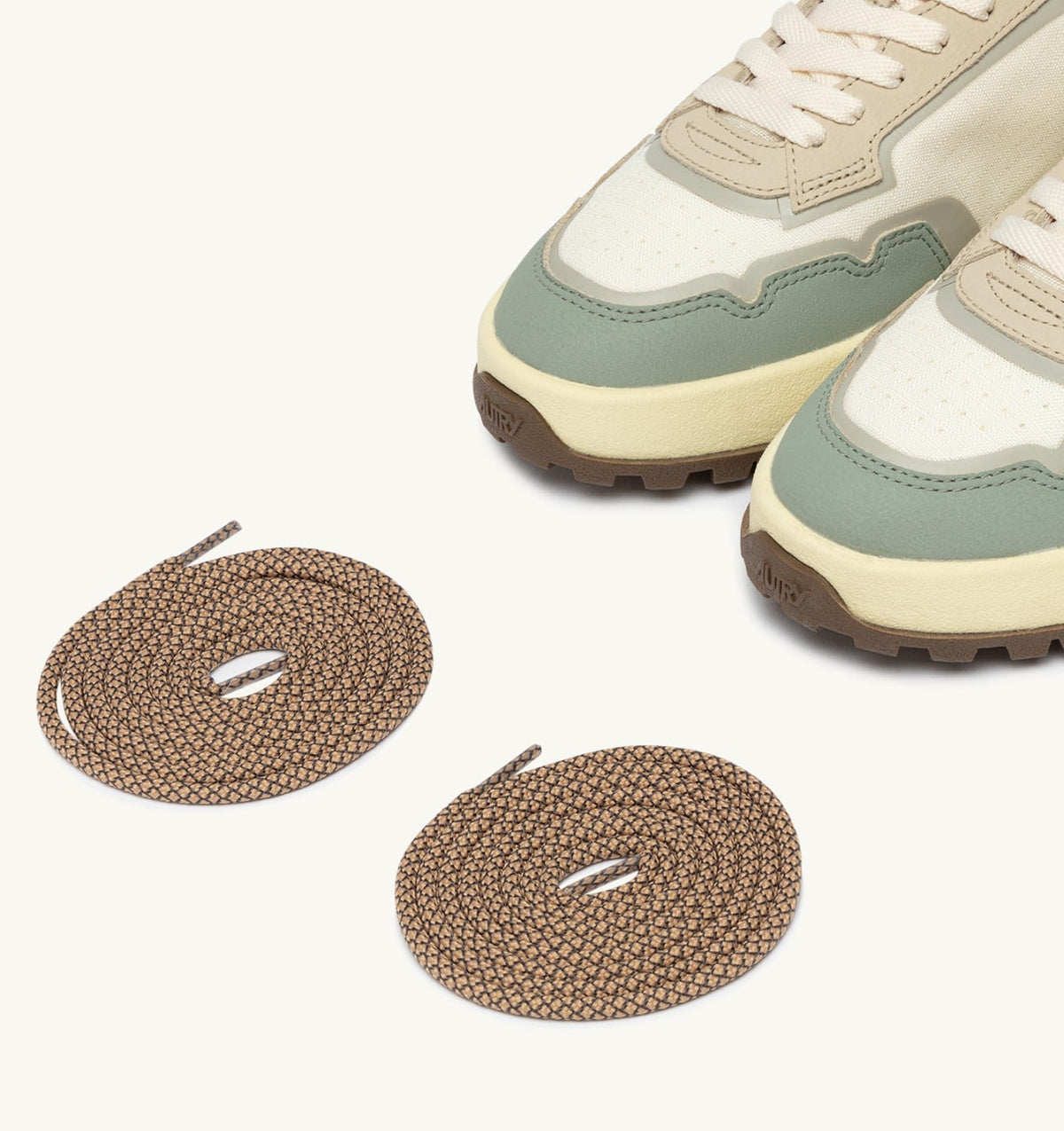 Man WILDPACE LOW SNEAKERS IN MARSHMALLOW AND SEA GRASS CORDURA AND LEATHER