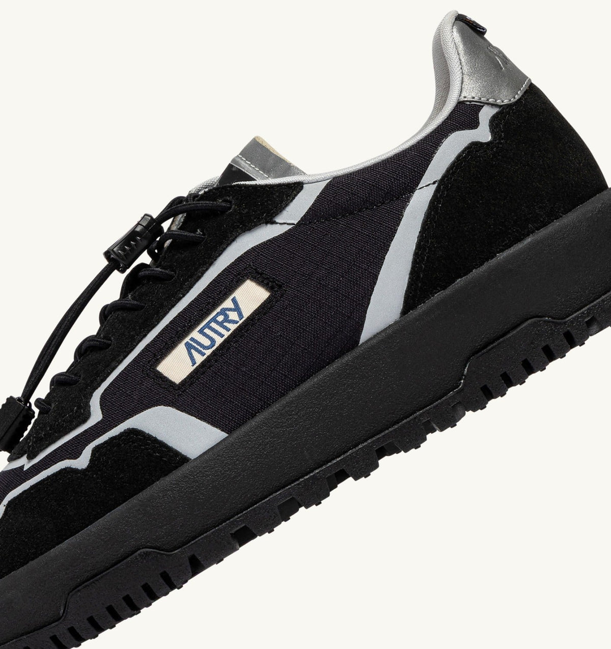 Man WILDPACE LOW SNEAKERS IN BLACK AND SILVER RIPSTOP NYLON AND SUEDE