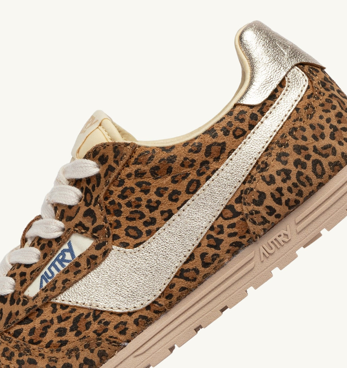 Woman WINDSPIN SNEAKERS IN LEOPARD AND PLATINUM SUEDE AND LEATHER