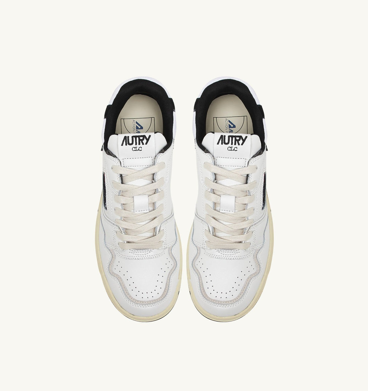 Woman CLC LOW SNEAKERS IN WHITE LEATHER AND BLACK SUEDE