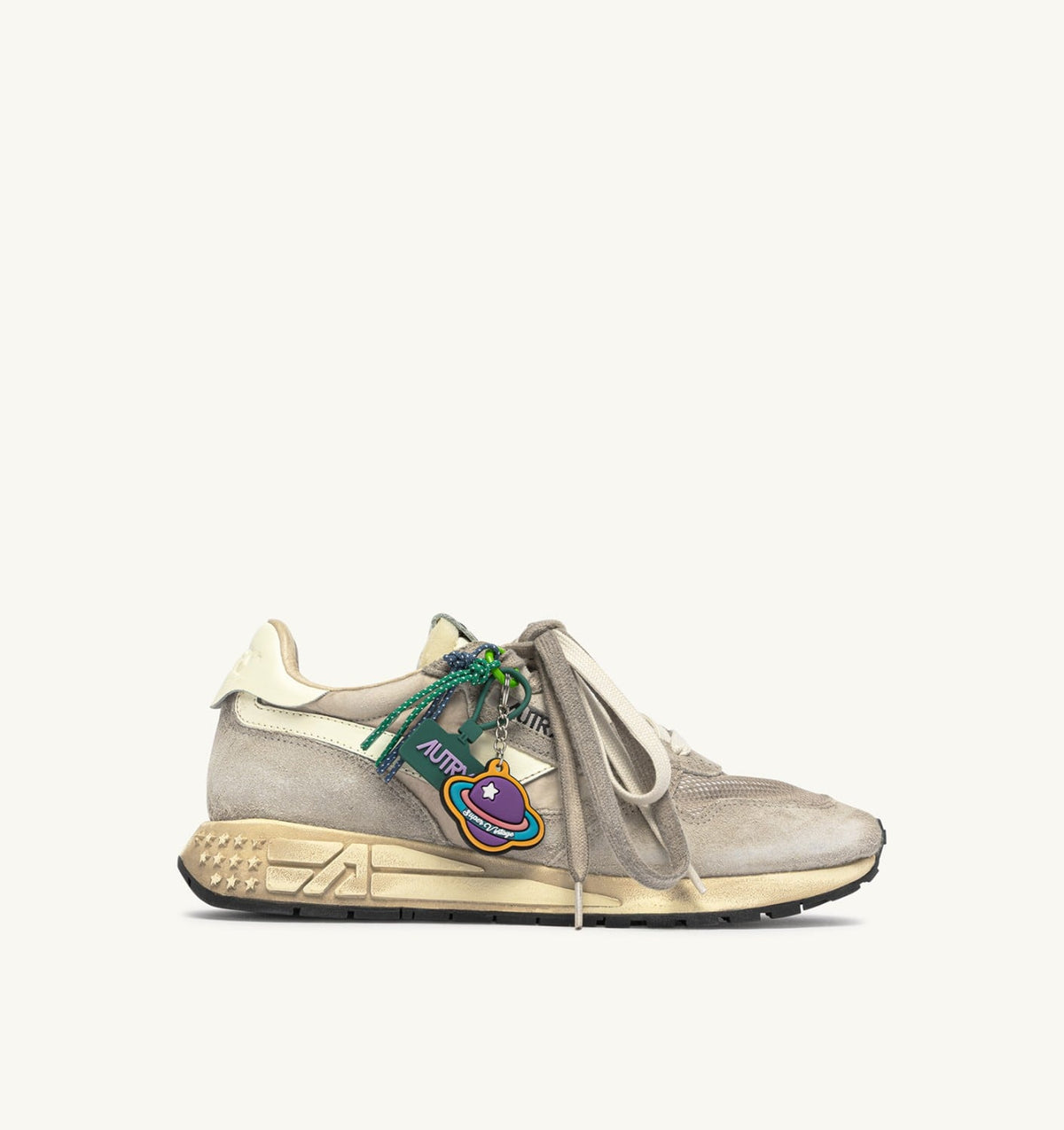 Woman REELWIND SUPER VINTAGE SNEAKERS IN WOODSMOKE AND WHITE SUEDE AND NYLON
