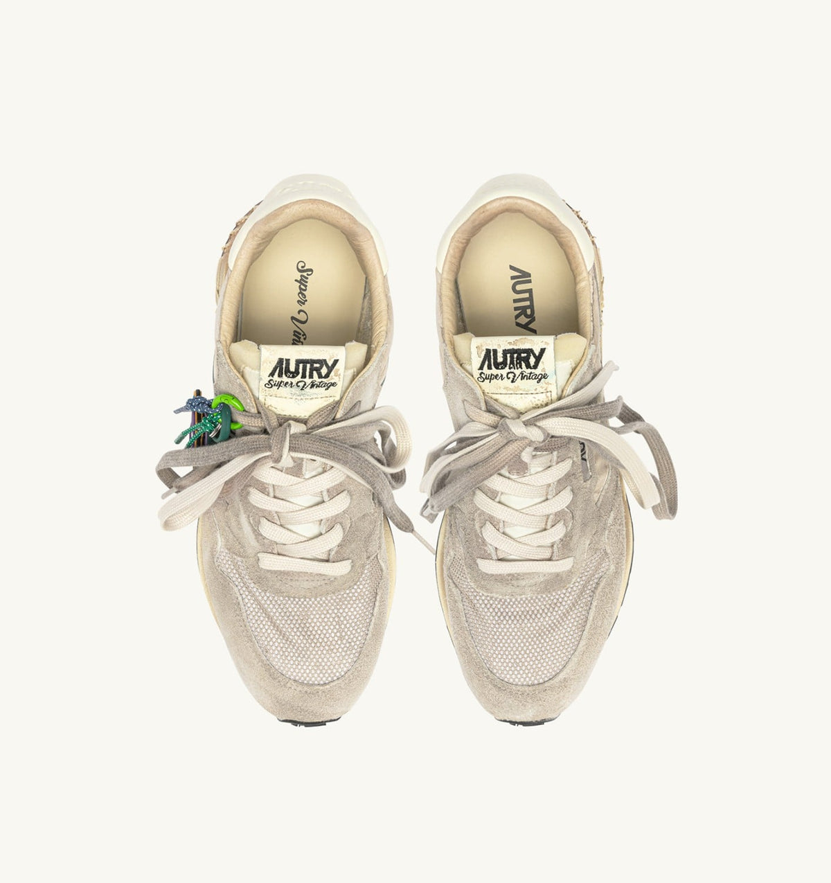 Woman REELWIND SUPER VINTAGE SNEAKERS IN WOODSMOKE AND WHITE SUEDE AND NYLON