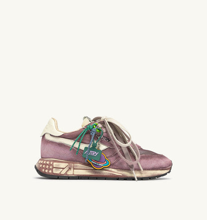 Woman REELWIND SUPER VINTAGE SNEAKERS IN WINDSOR WINE AND WHITE SUEDE AND NYLON