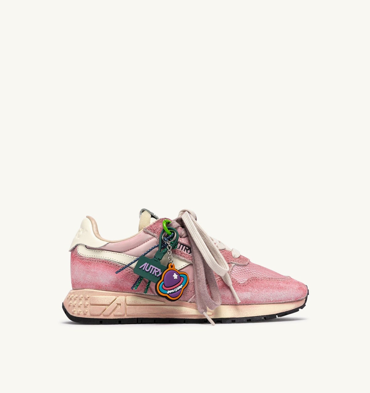 Woman REELWIND SUPER VINTAGE SNEAKERS IN WHITE AND PINK SUEDE AND NYLON