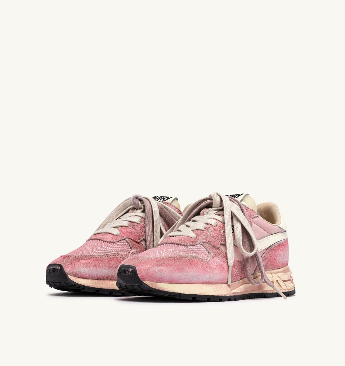 Woman REELWIND SUPER VINTAGE SNEAKERS IN WHITE AND PINK SUEDE AND NYLON