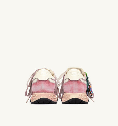 Woman REELWIND SUPER VINTAGE SNEAKERS IN WHITE AND PINK SUEDE AND NYLON