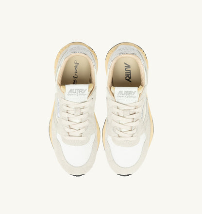 Woman REELWIND SUPER VINTAGE SNEAKERS IN WHITE AND SILVER SUEDE AND NYLON