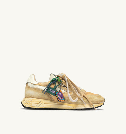 Woman REELWIND SUPER VINTAGE SNEAKERS IN YOLK YELLOW AND WHITE SUEDE AND NYLON