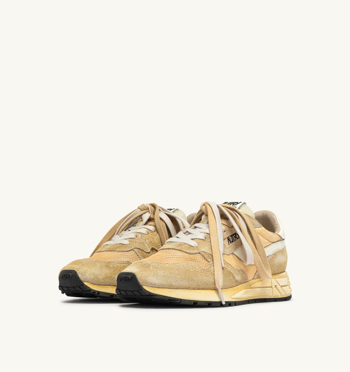 Woman REELWIND SUPER VINTAGE SNEAKERS IN YOLK YELLOW AND WHITE SUEDE AND NYLON