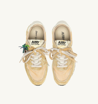 Woman REELWIND SUPER VINTAGE SNEAKERS IN YOLK YELLOW AND WHITE SUEDE AND NYLON