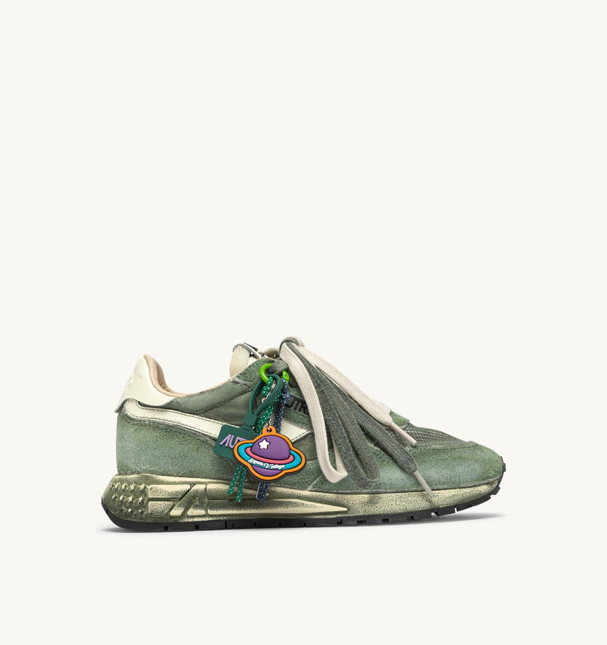 Woman REELWIND SUPER VINTAGE SNEAKERS IN LEPRECHAUN AND WHITE SUEDE AND NYLON