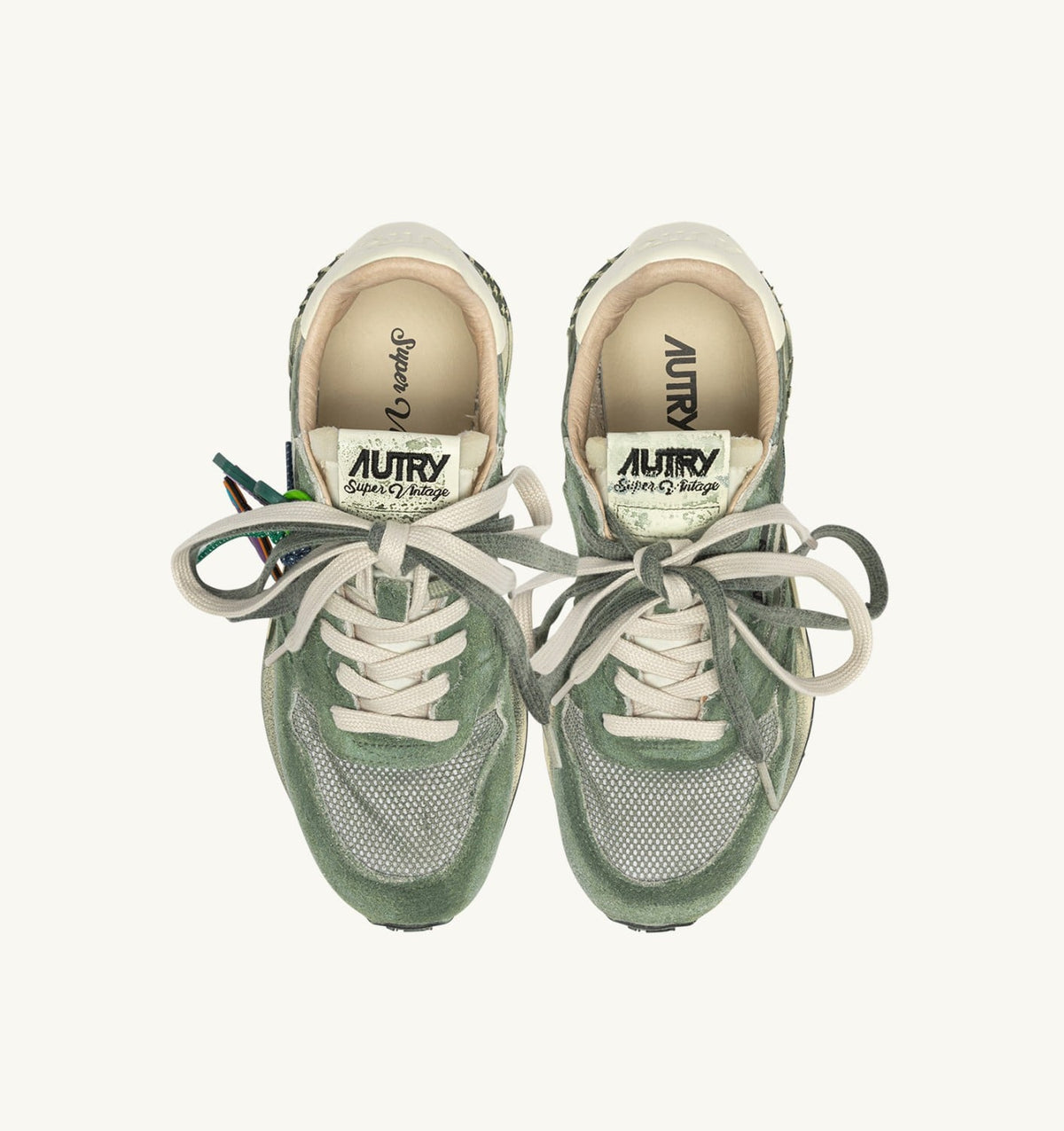 Woman REELWIND SUPER VINTAGE SNEAKERS IN LEPRECHAUN AND WHITE SUEDE AND NYLON
