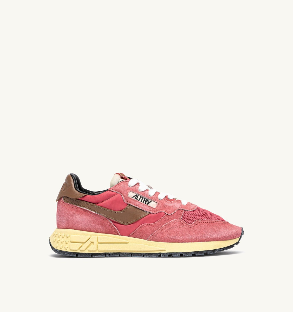 Woman REELWIND LOW SNEAKERS IN STRAWBERRY SUGAR AND COCONUT NYLON AND SUEDE