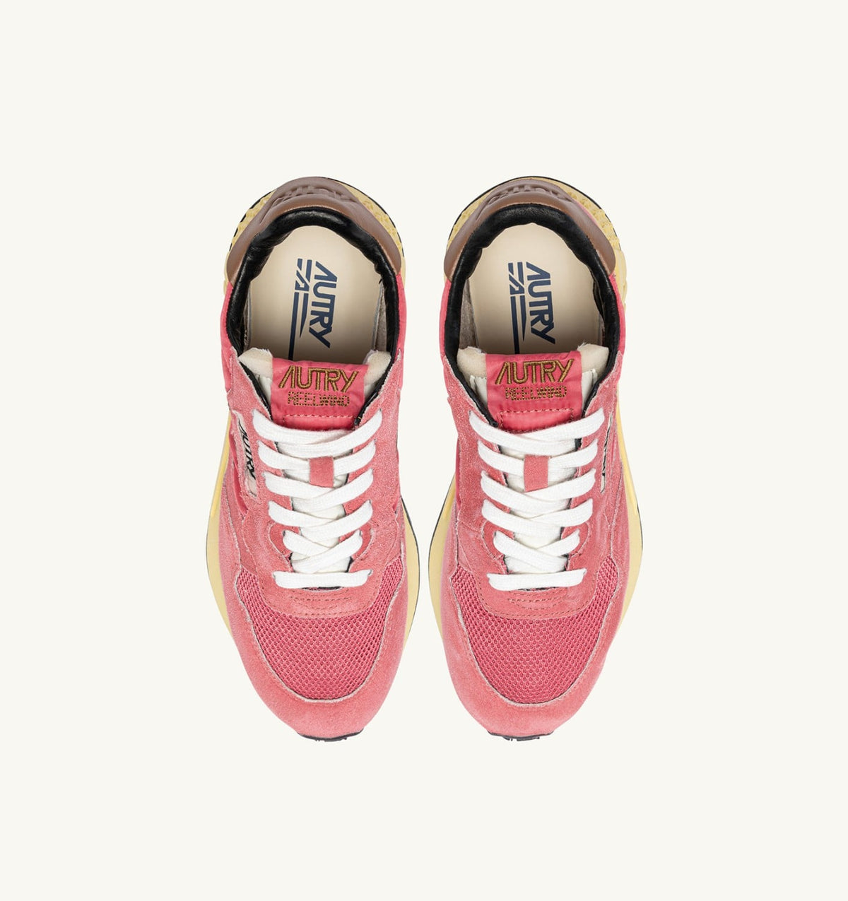 Woman REELWIND LOW SNEAKERS IN STRAWBERRY SUGAR AND COCONUT NYLON AND SUEDE