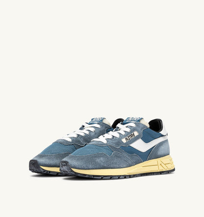 Woman REELWIND LOW SNEAKERS IN WHITE AND SKY SUGAR NYLON AND SUEDE