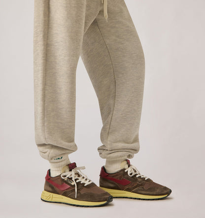 Woman REELWIND LOW SNEAKERS IN COFFEE SUGAR AND DEEP CLARET NYLON AND SUEDE
