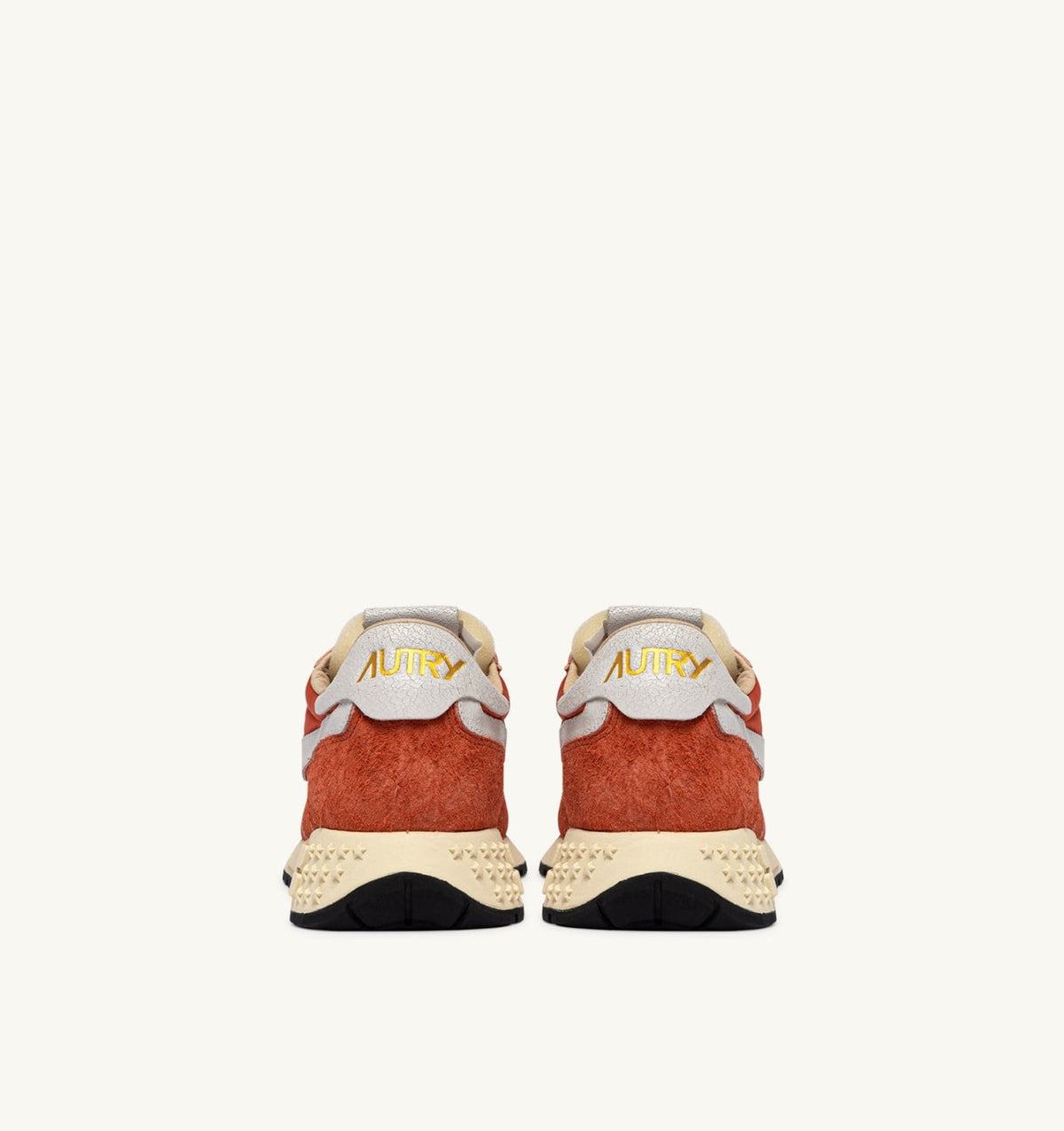 Woman REELWIND LOW SNEAKERS IN WHITE AND ORANGE RUST NYLON AND SUEDE