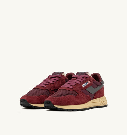 Woman REELWIND LOW SNEAKERS IN NYLON SUEDE AND LEATHER COLOR ROUNGE AND CORDOVAN