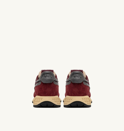 Woman REELWIND LOW SNEAKERS IN NYLON SUEDE AND LEATHER COLOR ROUNGE AND CORDOVAN