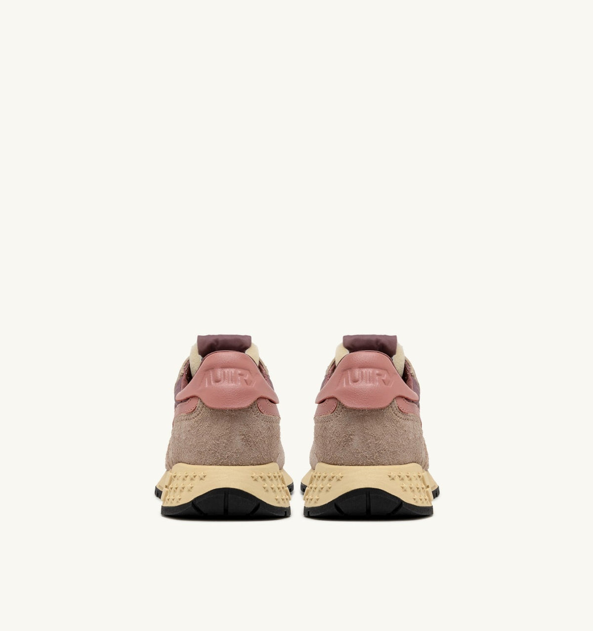 Woman REELWIND LOW SNEAKERS IN NYLON SUEDE AND LEATHER COLOR ROSE AND DESERT SAND