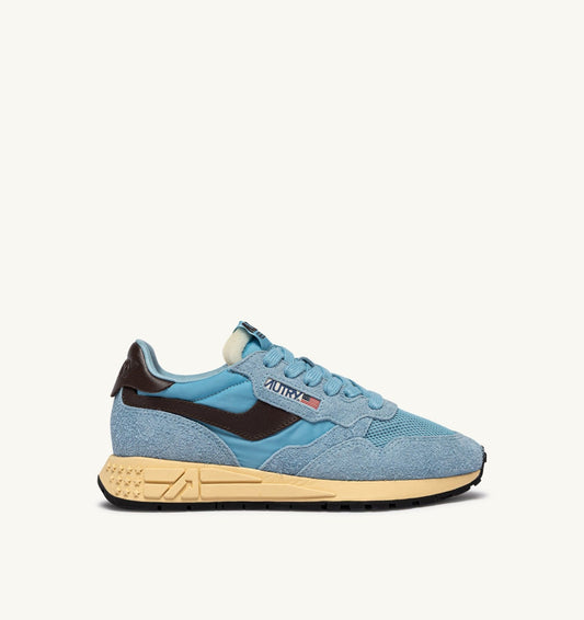Woman REELWIND LOW SNEAKERS IN FORGET ME NOT AND BRACKEN NYLON AND SUEDE