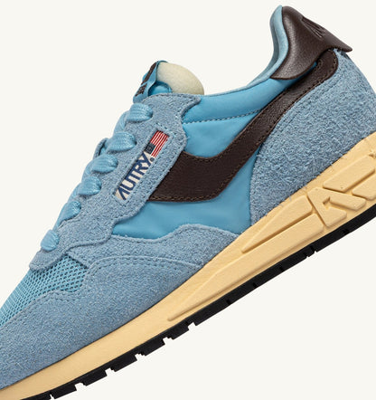 Woman REELWIND LOW SNEAKERS IN FORGET ME NOT AND BRACKEN NYLON AND SUEDE