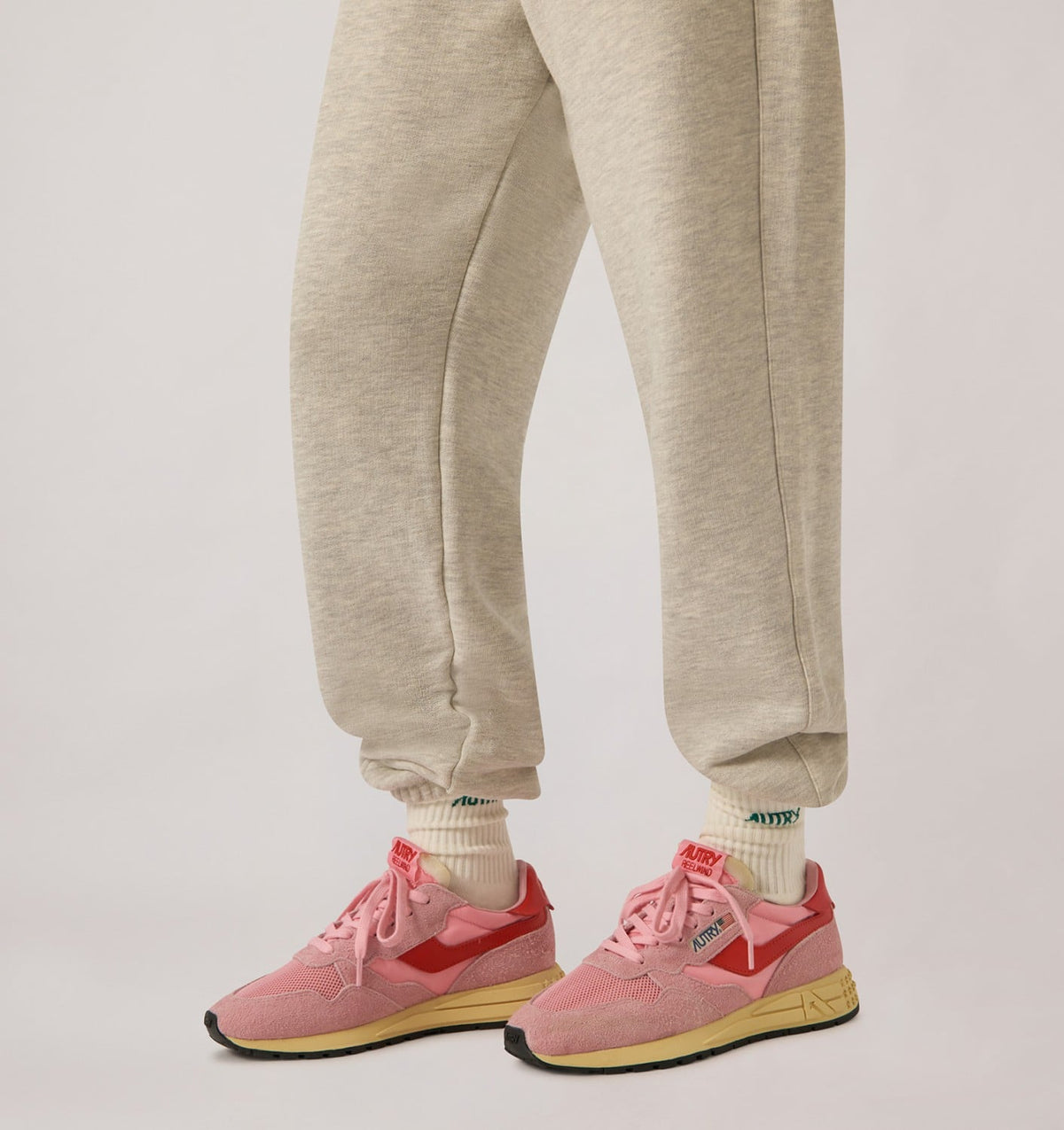 Woman REELWIND LOW SNEAKERS IN PINK CHERUB AND FLAME SCARLET NYLON AND SUEDE