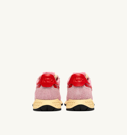 Woman REELWIND LOW SNEAKERS IN PINK CHERUB AND FLAME SCARLET NYLON AND SUEDE