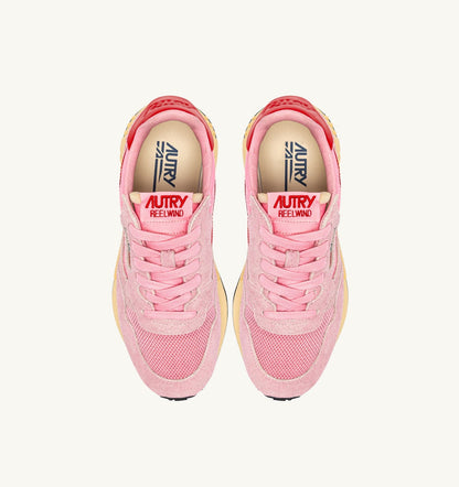 Woman REELWIND LOW SNEAKERS IN PINK CHERUB AND FLAME SCARLET NYLON AND SUEDE