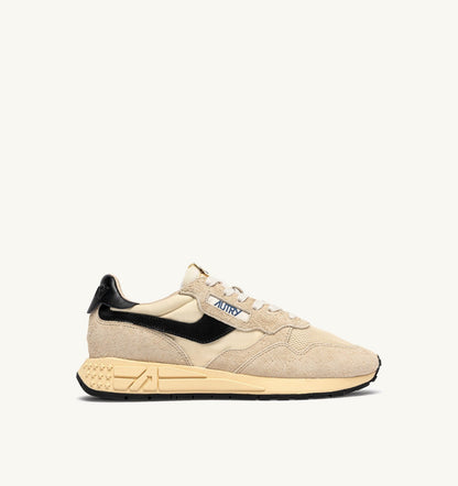 Woman REELWIND LOW SNEAKERS IN ECRU AND BLACK NYLON AND SUEDE