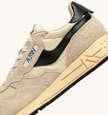 Woman REELWIND LOW SNEAKERS IN ECRU AND BLACK NYLON AND SUEDE