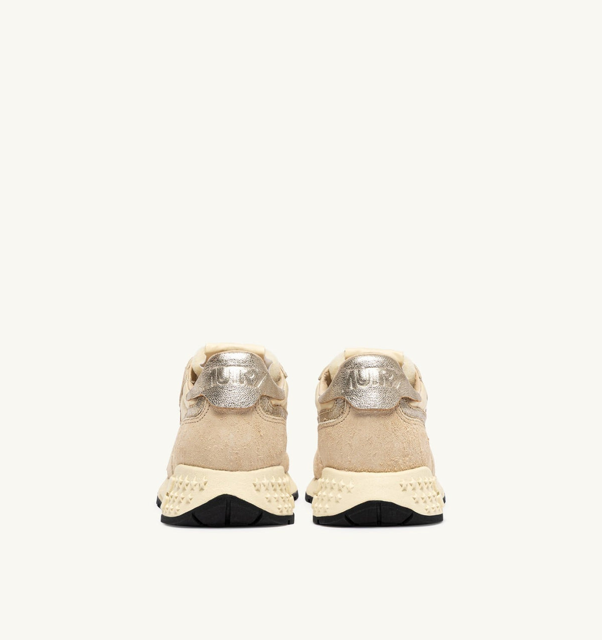 Woman REELWIND LOW SNEAKERS IN ECRU AND PLATINUM NYLON AND SUEDE