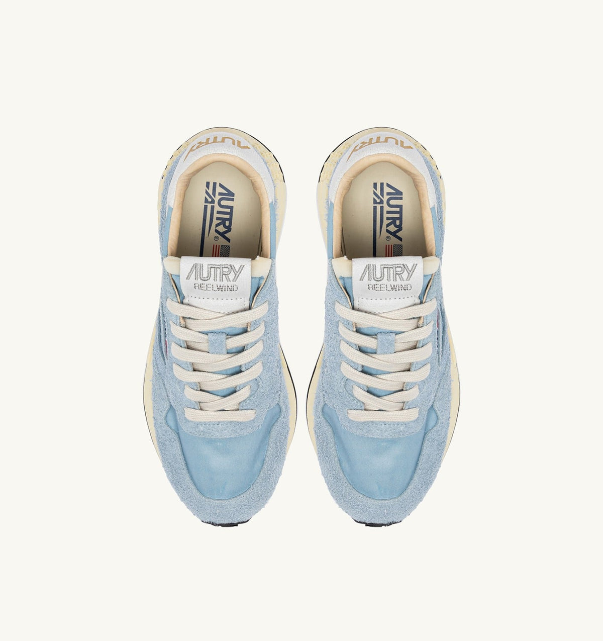 Woman REELWIND LOW SNEAKERS IN CELESTIAL BLUE NYLON AND SUEDE