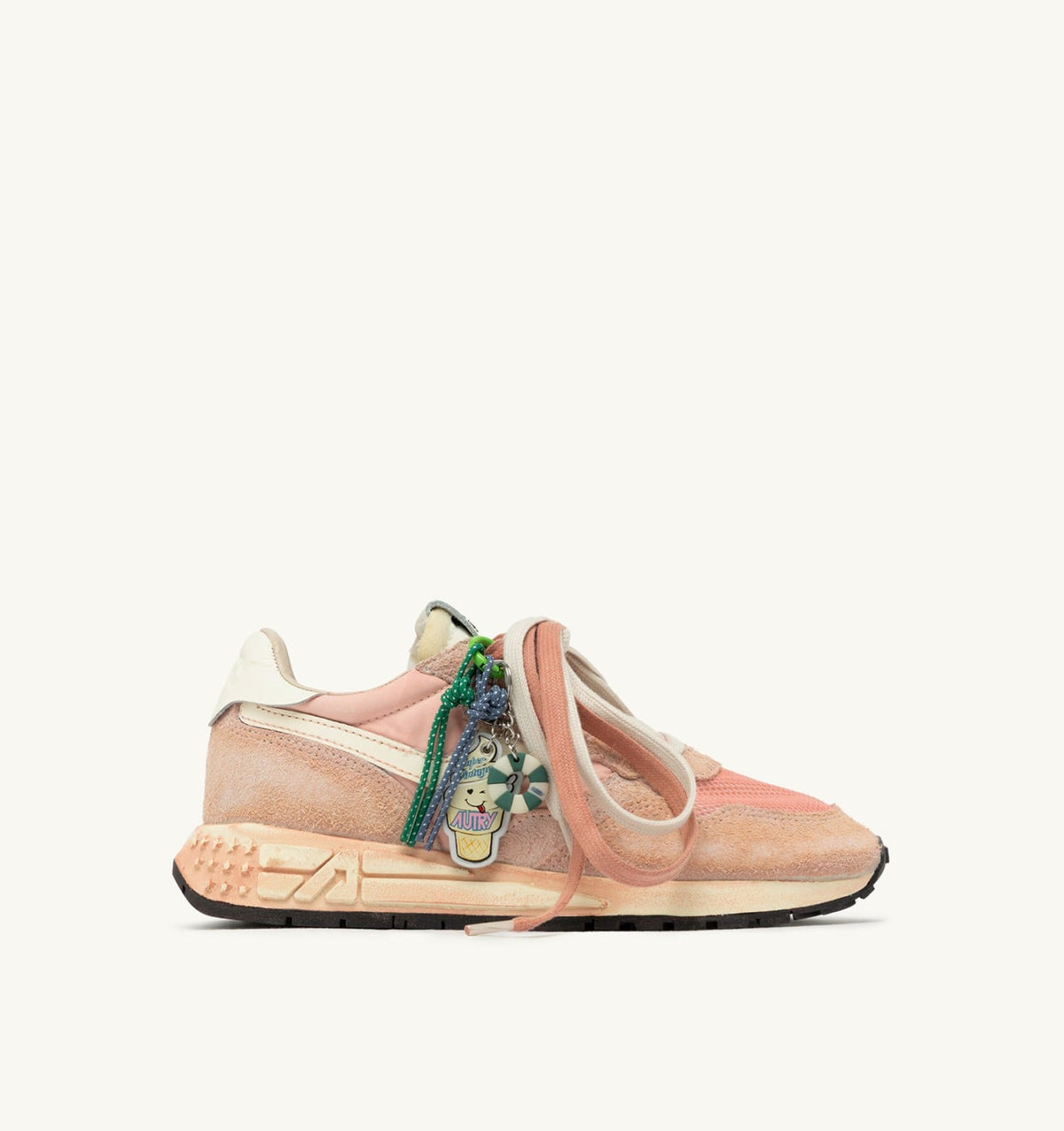 Woman REELWIND SUPER VINTAGE SNEAKERS IN WHITE AND PINK SUEDE AND NYLON