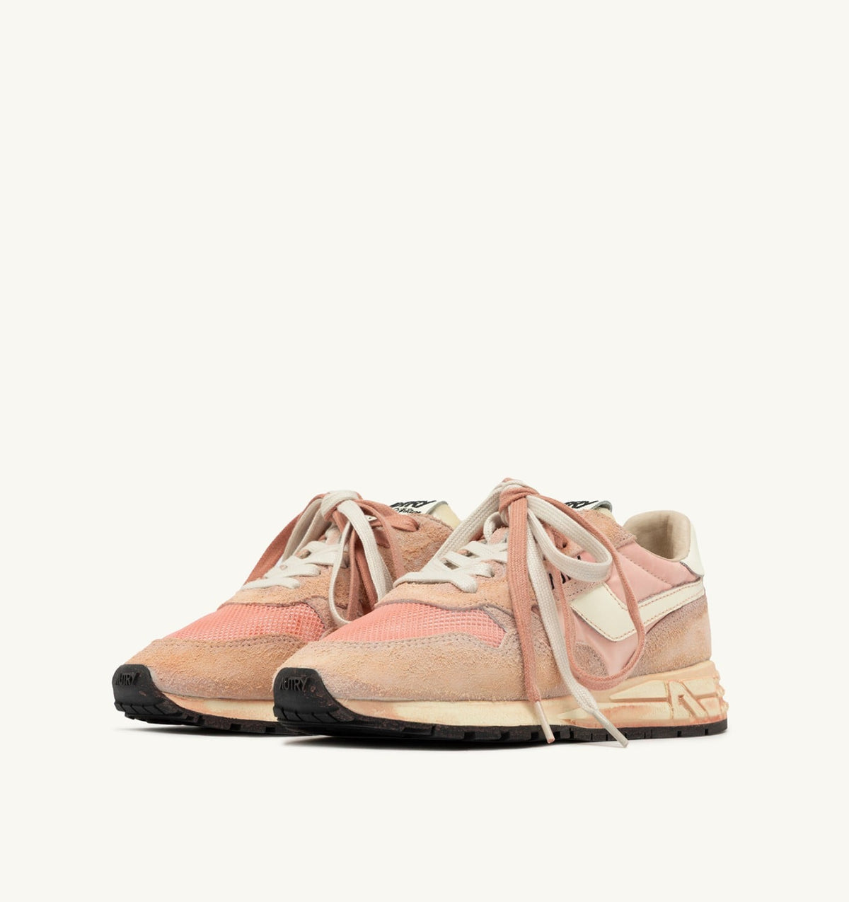 Woman REELWIND SUPER VINTAGE SNEAKERS IN WHITE AND PINK SUEDE AND NYLON
