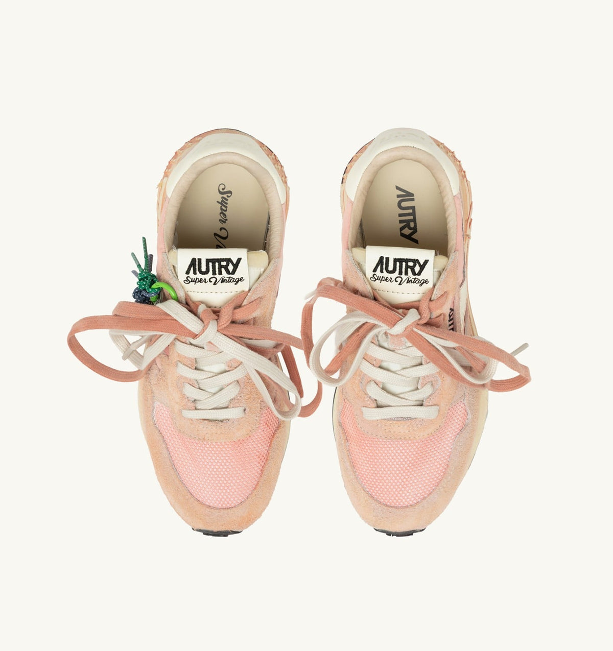 Woman REELWIND SUPER VINTAGE SNEAKERS IN WHITE AND PINK SUEDE AND NYLON