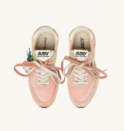 Woman REELWIND SUPER VINTAGE SNEAKERS IN WHITE AND PINK SUEDE AND NYLON