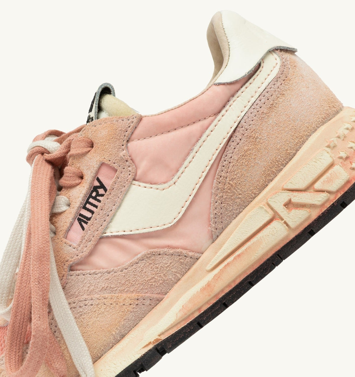 Woman REELWIND SUPER VINTAGE SNEAKERS IN WHITE AND PINK SUEDE AND NYLON