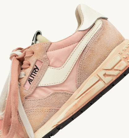 Woman REELWIND SUPER VINTAGE SNEAKERS IN WHITE AND PINK SUEDE AND NYLON
