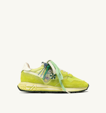 Woman REELWIND SUPER VINTAGE SNEAKERS IN WHITE AND ELECTRIC SUEDE AND NYLON