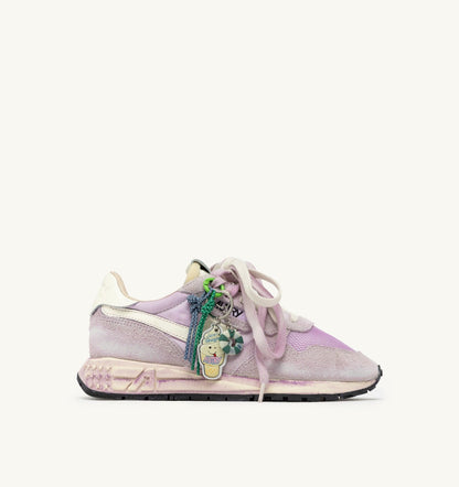 Woman REELWIND SUPER VINTAGE SNEAKERS IN WHITE AND LILAC SUEDE AND NYLON