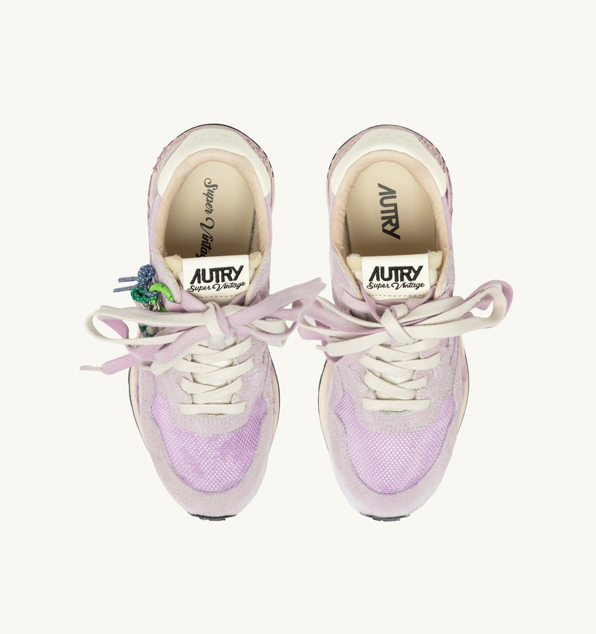Woman REELWIND SUPER VINTAGE SNEAKERS IN WHITE AND LILAC SUEDE AND NYLON