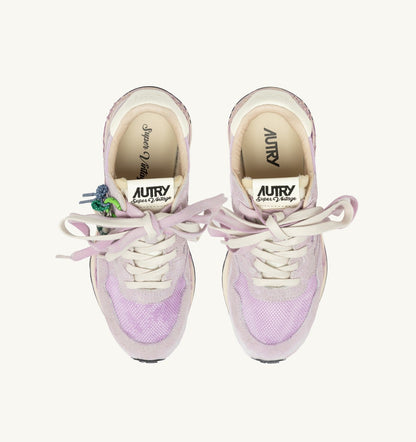 Woman REELWIND SUPER VINTAGE SNEAKERS IN WHITE AND LILAC SUEDE AND NYLON