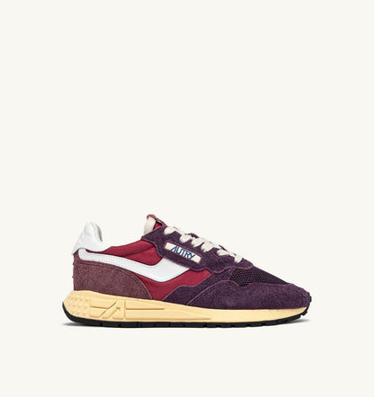 Woman REELWIND LOW SNEAKERS IN AMARONE AND PLUM NYLON AND SUEDE
