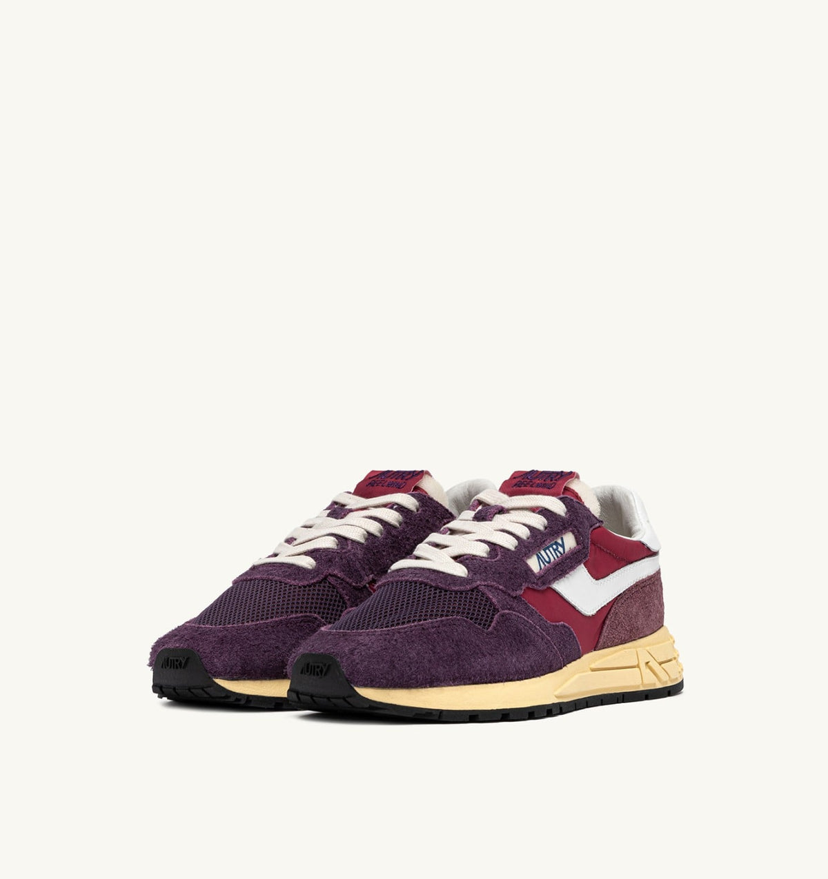 Woman REELWIND LOW SNEAKERS IN AMARONE AND PLUM NYLON AND SUEDE
