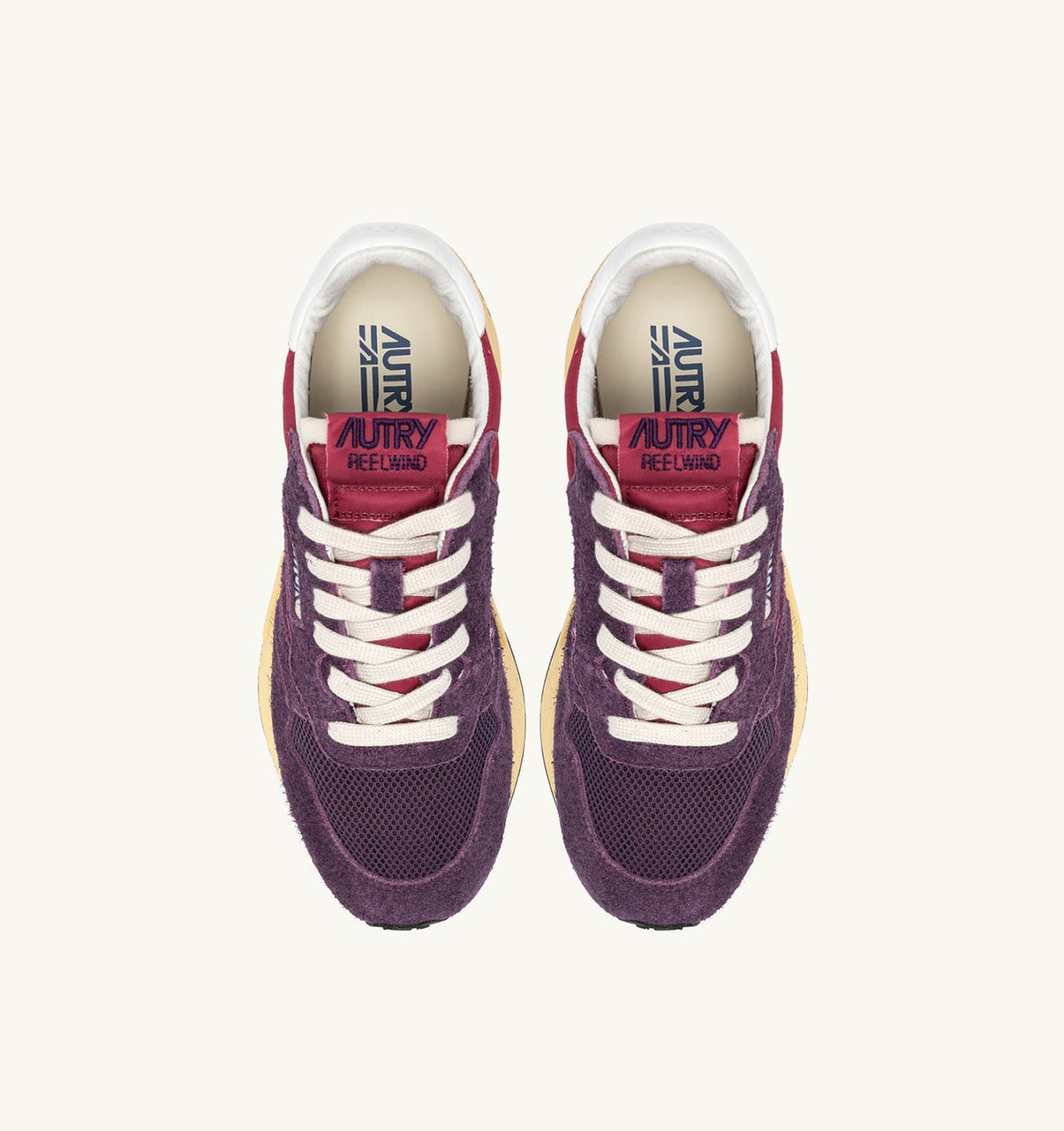 Woman REELWIND LOW SNEAKERS IN AMARONE AND PLUM NYLON AND SUEDE