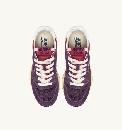 Woman REELWIND LOW SNEAKERS IN AMARONE AND PLUM NYLON AND SUEDE