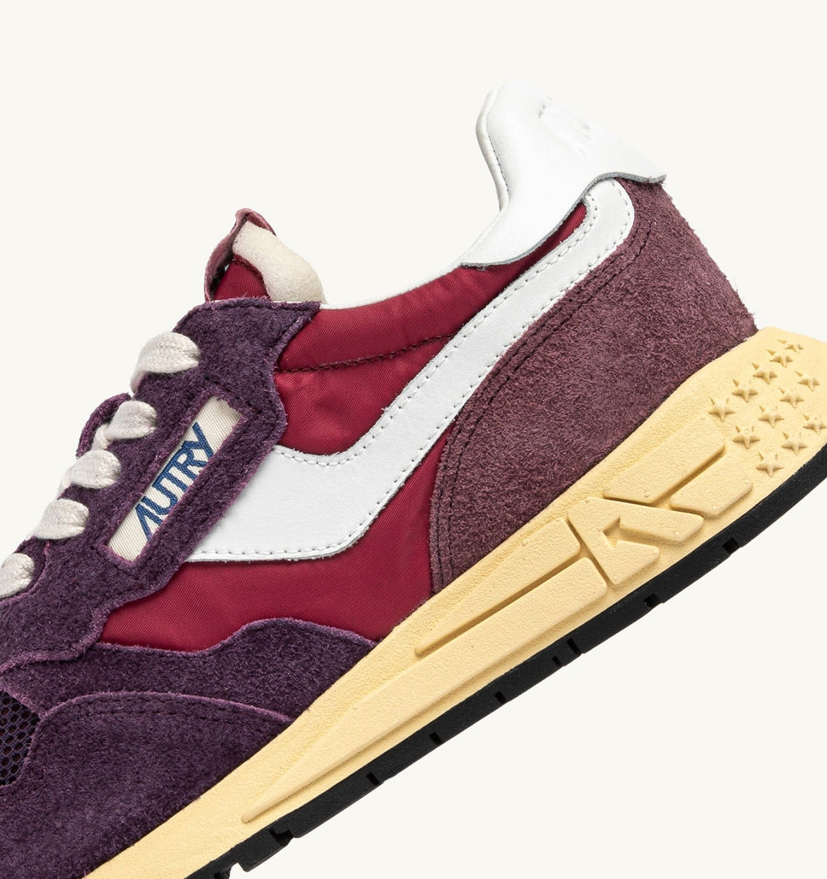 Woman REELWIND LOW SNEAKERS IN AMARONE AND PLUM NYLON AND SUEDE