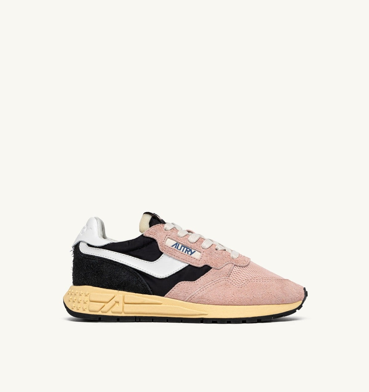 Woman REELWIND LOW SNEAKERS IN BLACK AND ROSA NYLON AND SUEDE